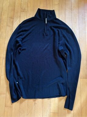 Geoffrey Bean Men's Black Quarter-Zip Sweater